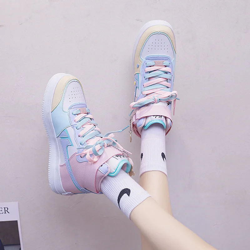 

Sneakers 2021 Brand Luxury Platform Sneakers Sports Shoes Lace Up Casual Flats Women sports Sneakers Women Vulcanized shoes