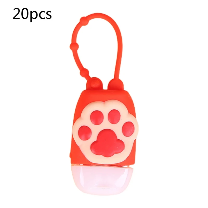 

20Pcs Oval Shape Empty Bottle with Cartoon Silicone Holder Refillable Containers 875C