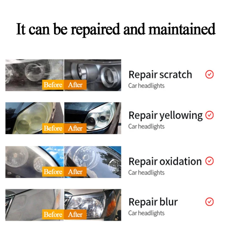 

20Ml Car Headlight Repair Fluid Auto Headlamp Polishing Anti-scratch Repair Liquid Oxidation Coating Kit Polishing Agent TSLM1