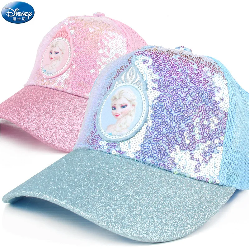 

Disney 2021 New Children's Cartoon Hat Boys and Girls Sunshade Baseball Hat Hip Hop Sun Hat Snow Princess baby hat