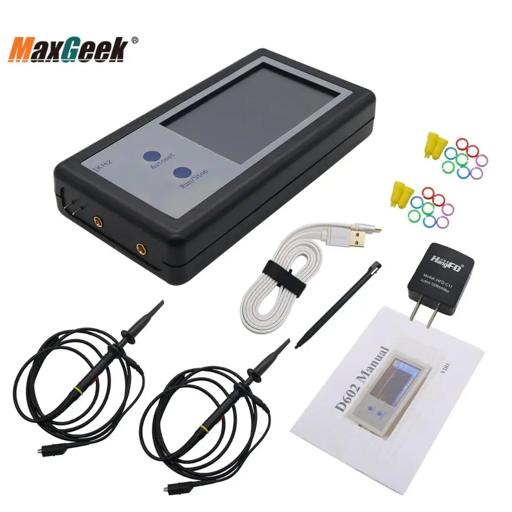 Цифровой осциллограф Maxgeek 200 кГц 2 канальный портативный мини карманный сенсорный