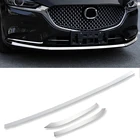 Для Mazda 6 Mazda6 Atenza 2019 2020, крышка автомобиля, бампер, двигатель, отделка из нержавеющей стали, Передняя Нижняя решетка, гриль, решетка, крышки, кромка, 3 шт.