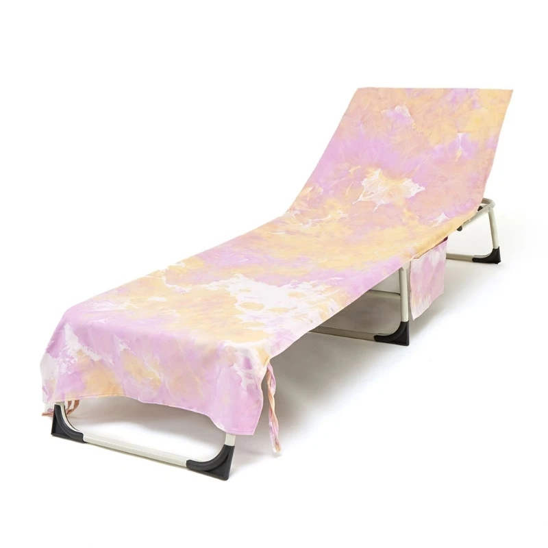 Яркий Цветной шезлонг чехол для кресла отдыха с боковыми карманами завязки