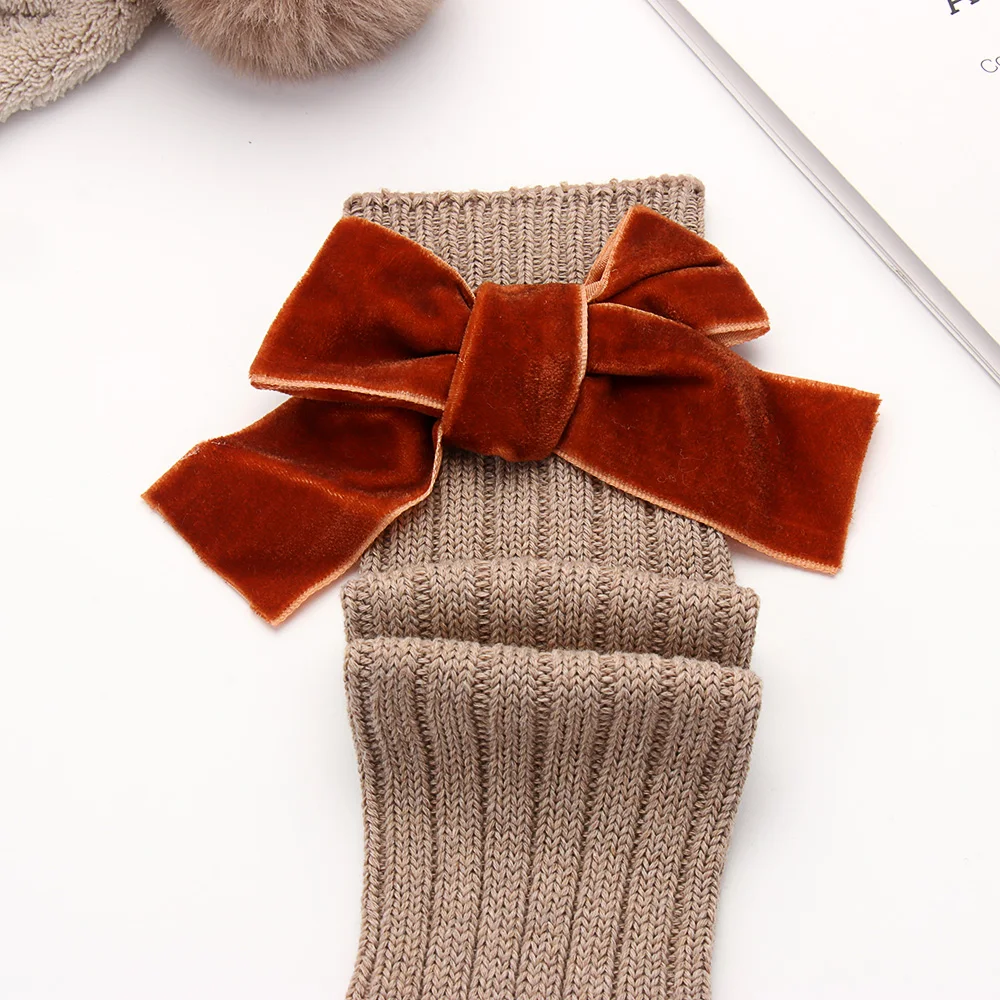 

Fashion Children Socks With Bows Baby Girls Knee High Sock Cotton Soft Toddlers Long Socks For Kids Princess Sock