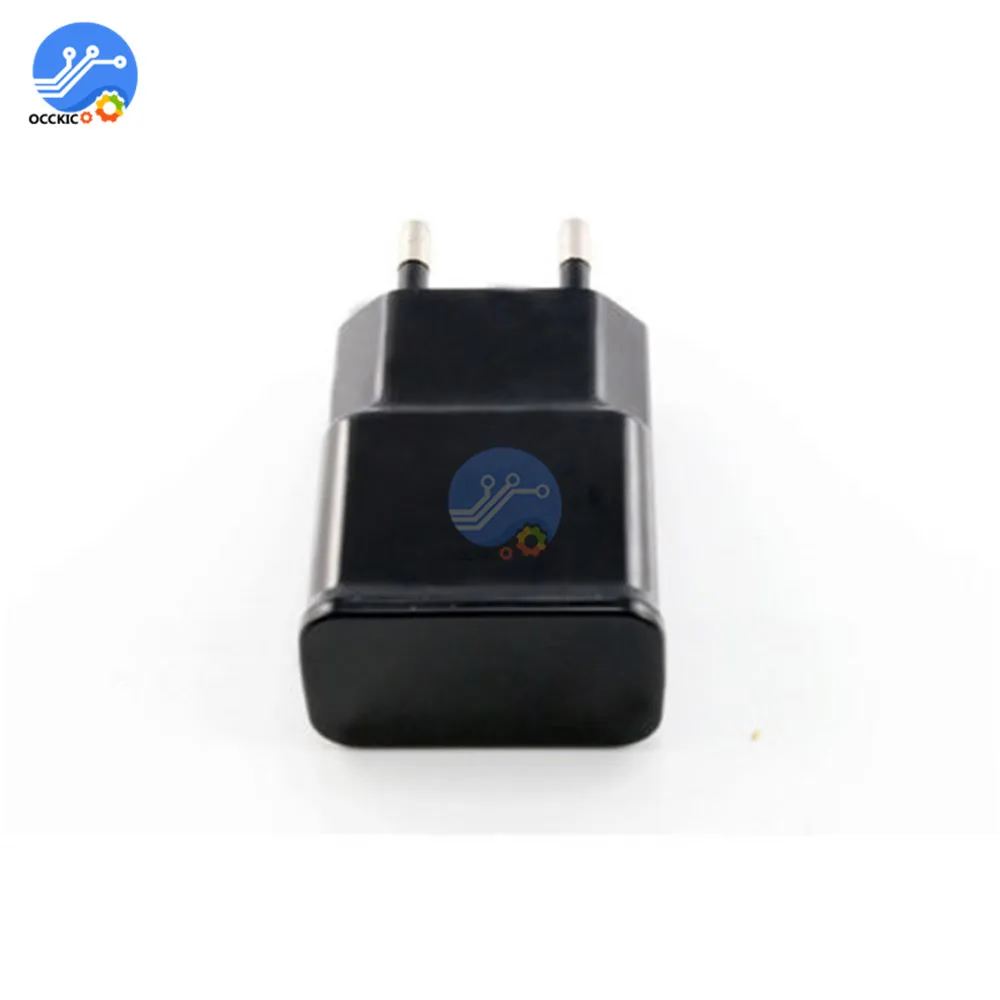 5V 2A USB Зарядное устройство головка Евросоюз переходник Мощность адаптер Черный Соединитель с 1 портом стены Зарядное устройство Быстрая зарядка для путешествий бытовой