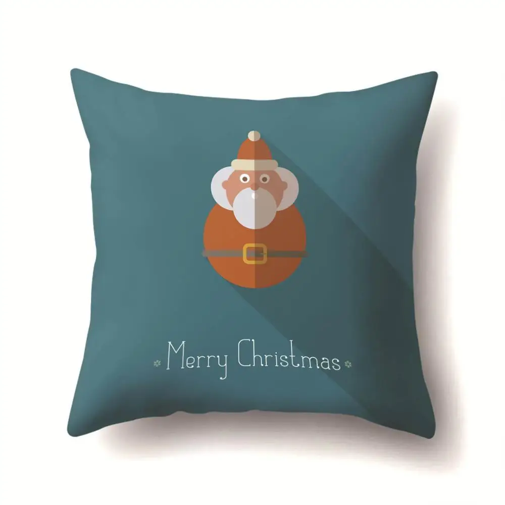 2BZ-40543-287 1Pcs Santa Pattern Christmas Cushion Cover 45*45 Decorative Throw Pillow Xmas New Year Home Decor Polyester Pillowcase 40543 - Цвет: 2BZ-40543-287
