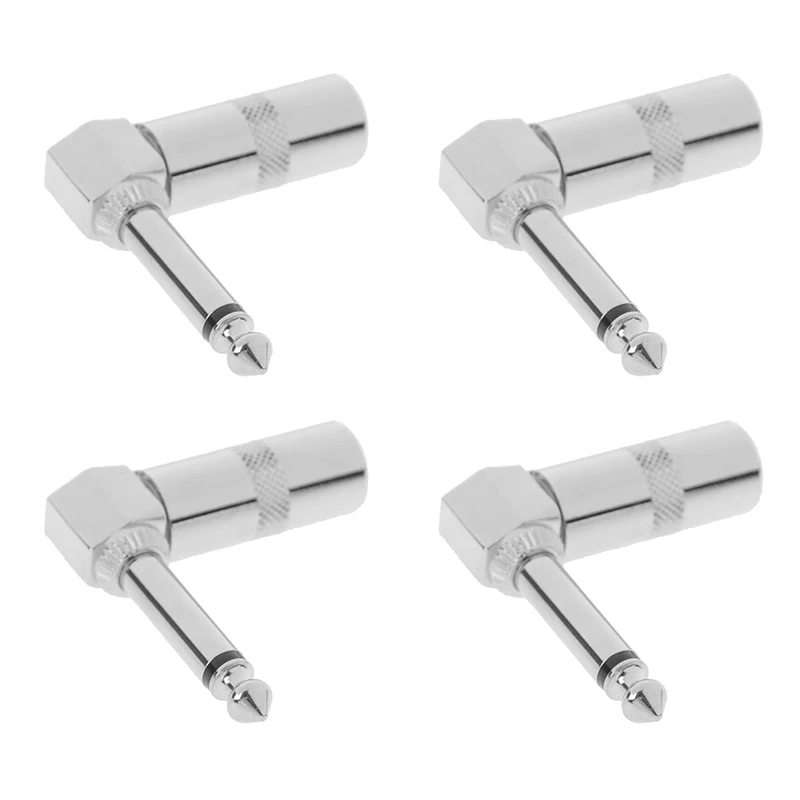 

1Pc 1/4 Inch 6.35mm Jack Right Angle Male Mono Plug L-shape Connector For Guitar Audio