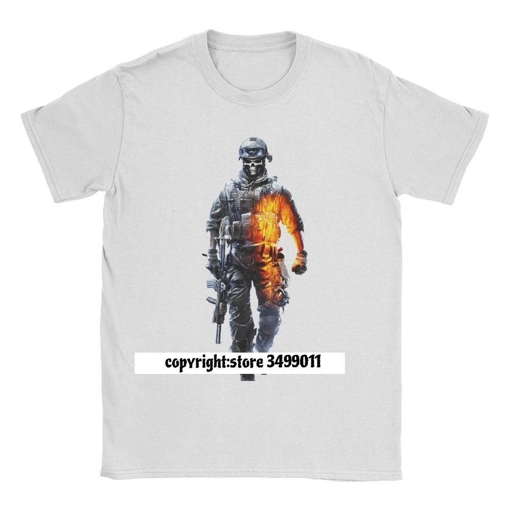 

Battlefield Tops T Shirt Men's Premium Cotton Vintage T-Shirt O Neck War Bf1 Shooter V Video Game Tees Fitness Streetwear Summer