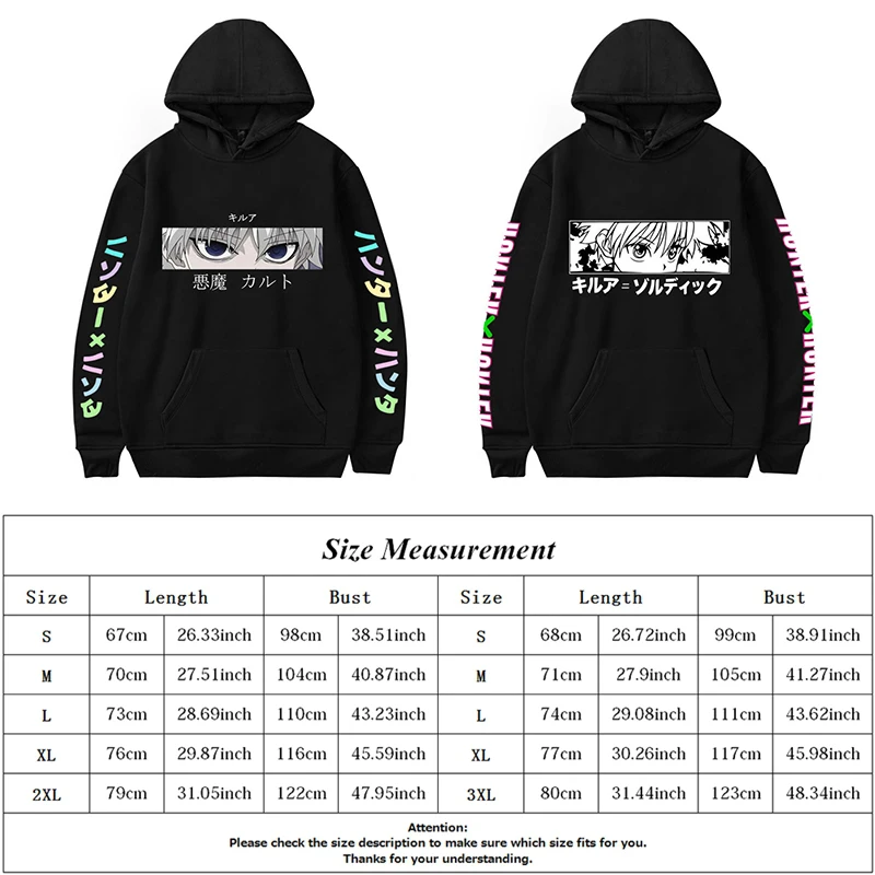 

Anime Killua Eyes Leorio Kurapika Gon Hisoka Pullover Hoodie Streetswear Tops