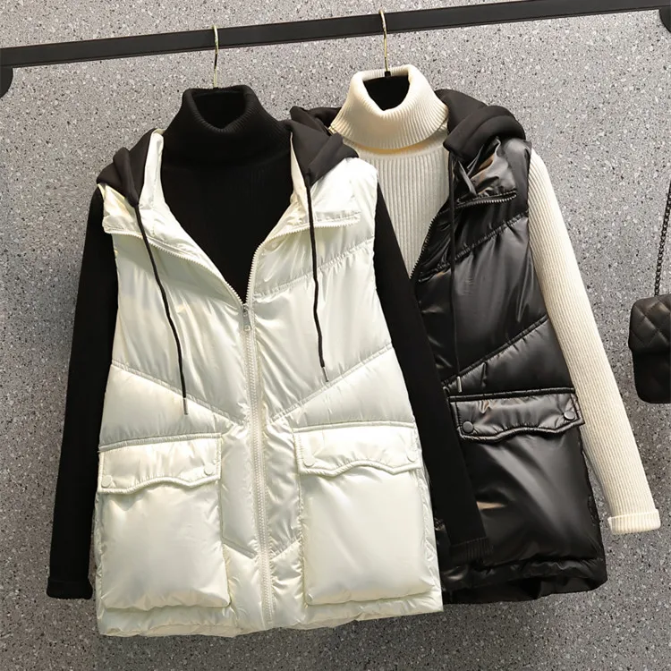 

Women's Vest 2021 New Autumn And Winter Outfits Fashion Plus Size Women's Sleevesless Cotton Solid Jacket Vest