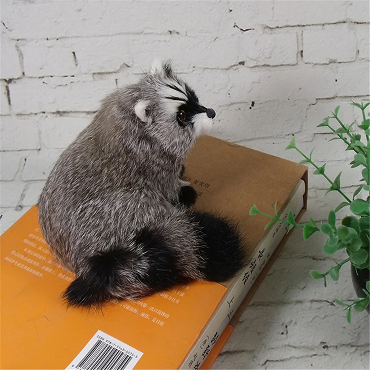 

simulation raccoon hard model prop polyethylene&furs handicraft decoration gift new cute toy lifelike gray raccoon toy 12x9x11cm