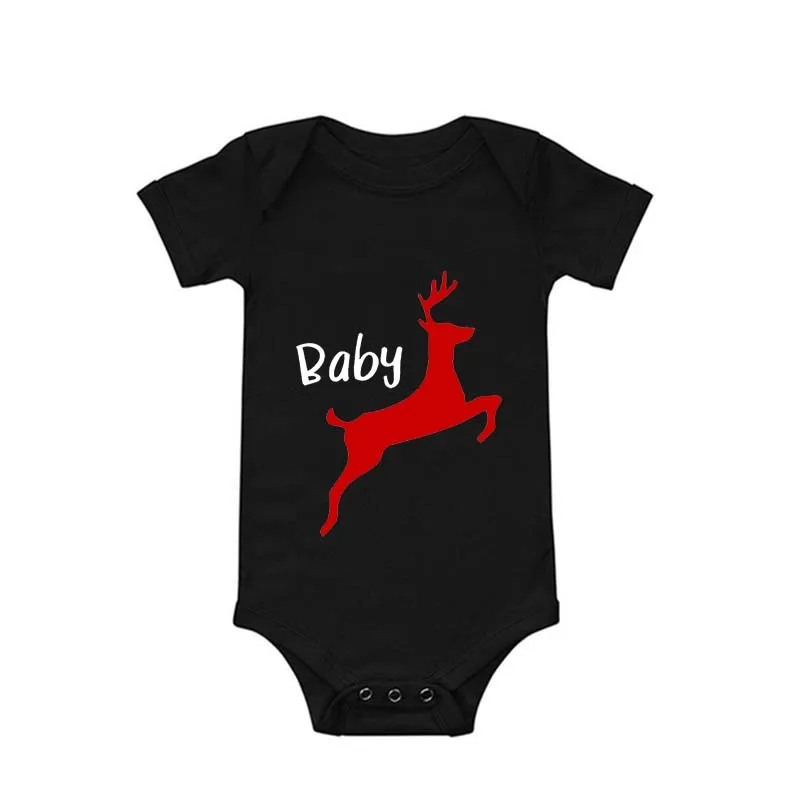 

Family Christmas Matching Clothes T Shirt Party Women Short Sleeve Tops Father Mother Son Daughter Matching Tshirt Baby Romper