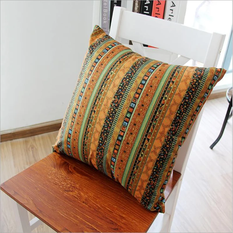 

60 cm Bohemian stripes grid Solid flax cotton cushion Cushion cover 45 cm Modern Fashion Home Decoration blue