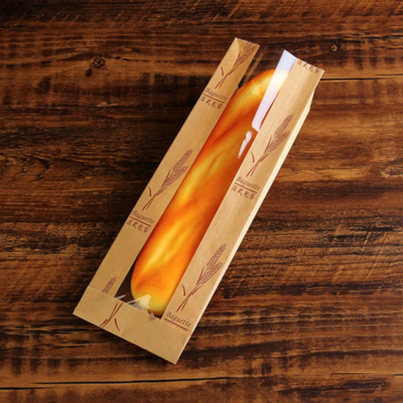 10 шт. крафт-бумажные сумки для багета практичный пакет хранения хлеба печенья