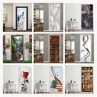 Наклейка для библиотеки, книжного шкафа, 3D наклейка на дверь, 95x215 см, самоклеящиеся обои на двери, самоклеящиеся водонепроницаемые Декоративные плакаты для комнаты