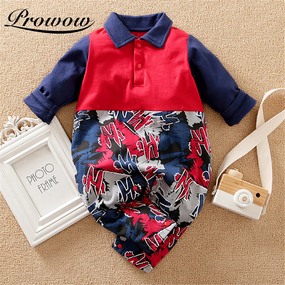 

Prowow 2021 Newest Baby Boy Overalls Graffiti Jumpsuit For Kids Newborns Boys Clothing Gentleman Baby's Rompers Infant Outfits