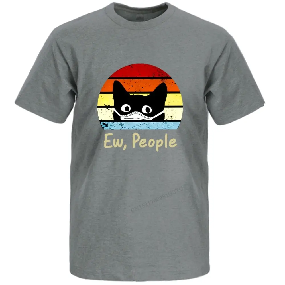Mask Kawaii Cat Ew People Casual Street Outdoor Top T Shirt Printed Camisas Hombre Tshirtss  Cool Top Men Cotton Fitted Tshirts