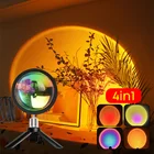 Проекционная лампа С закатом, радужная атмосфера, Светодиодный настольный светильник, ночник, женское украшение для спальни, фоновое украшение для стены, милый Декор для комнаты