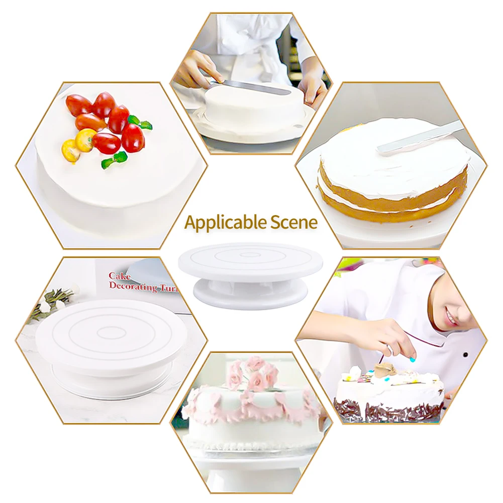 meijuner turntable cake plate anti skid round cake stand rotating table cake decorating pan diy baking tool kitchen gadgets free global shipping