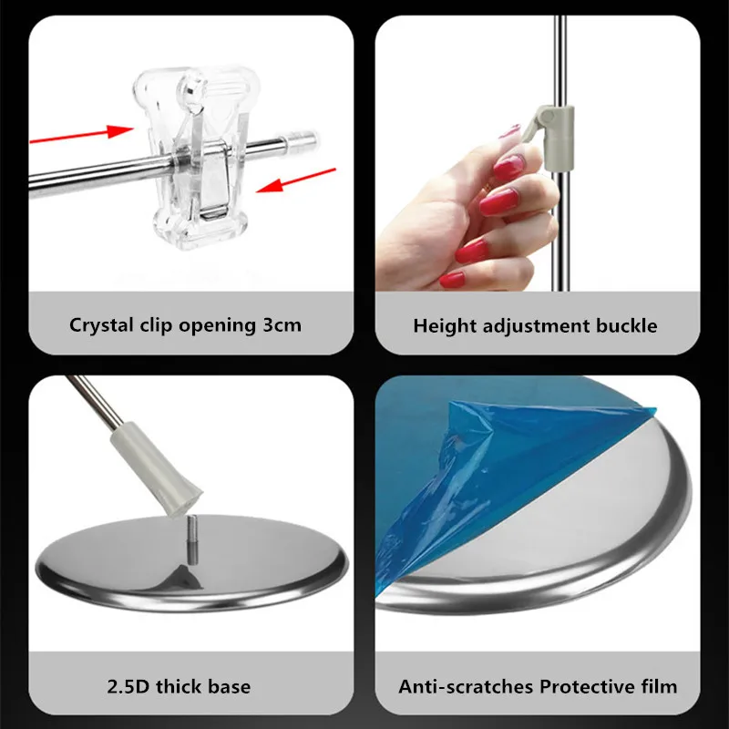 Регулируемая высота поп полка из нержавеющей стали настольный рекламный плакат