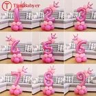 1, 2, 3, 4, 5, 6, 7, 8, 9 лет, с номером на день рождения фольга, латекс, воздушные шары для девочек, принцессы, украшения для вечеринки, Детские шарики для будущей мамы