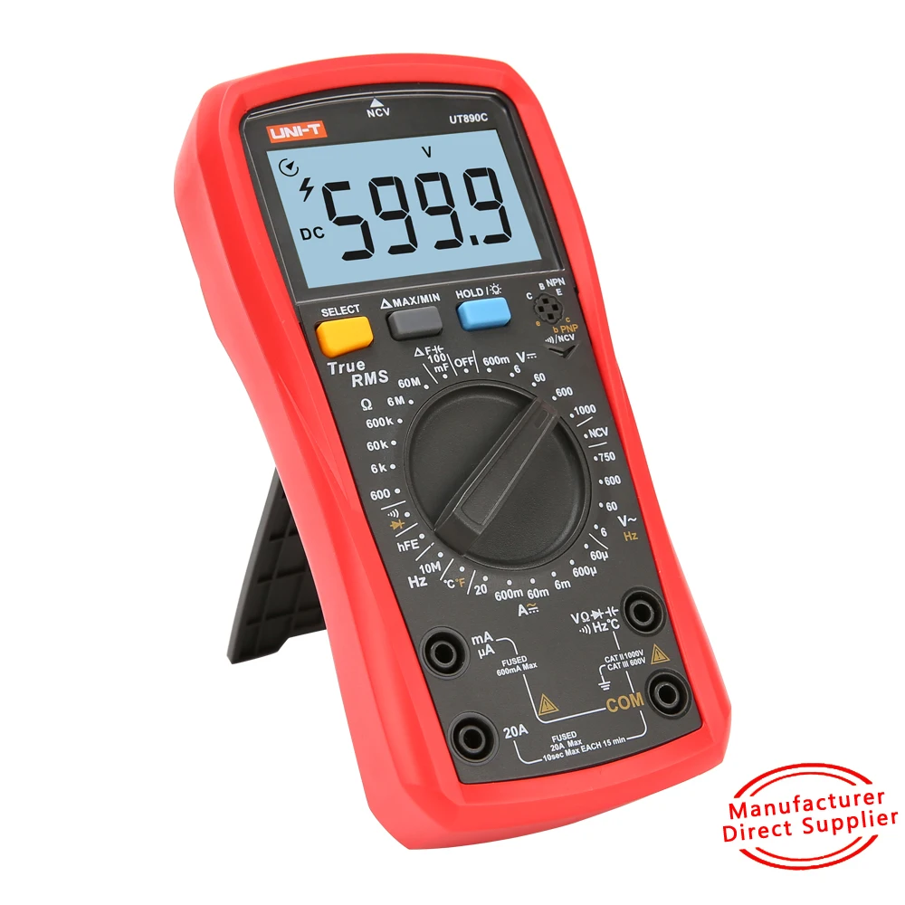 

UNI-T UT890C UT890D +Digital Multimeter 20A AC DC Capacitance Frequency Two Or Three Aurora NCV Tester True Effective Value