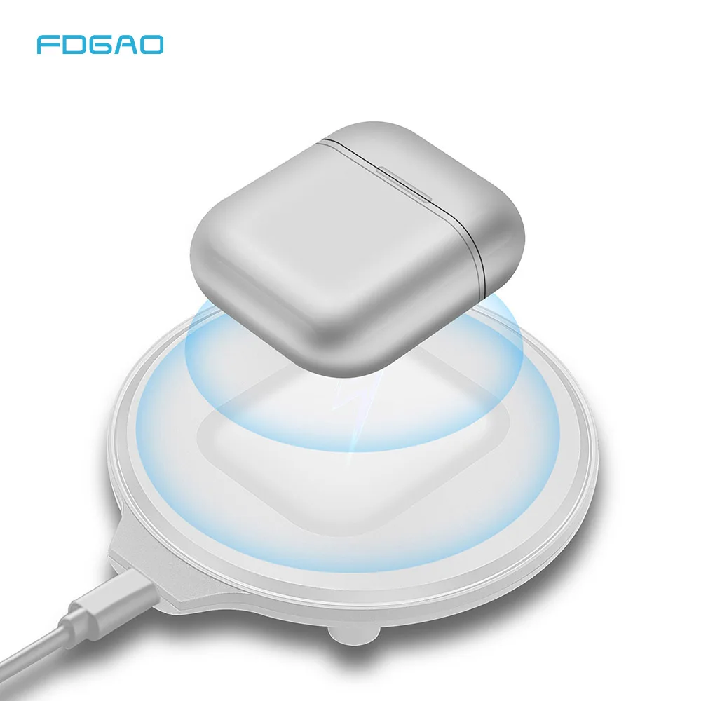 FDGAO Беспроводная bluetooth-гарнитура Qi, беспроводное зарядное устройство для наушников, зарядная подставка для AirPods 2 airpods pro для samsung Galaxy Buds