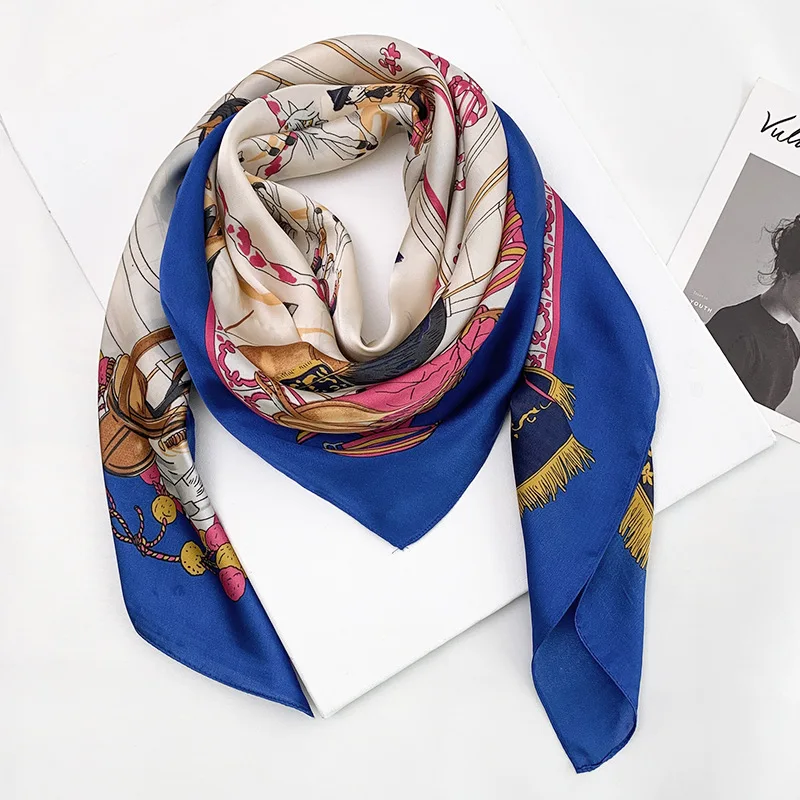 New Hot Square Scarf Women Red Navy Color Fashion Shawl Retro horse Femme Hijab Spring Summer Autumn Winter | Аксессуары для