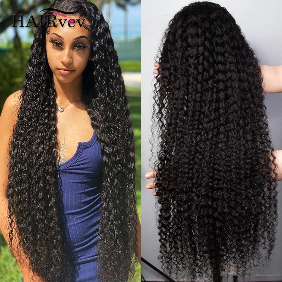 

Deep Wave Human Hair Wig 150% Density Malaysia Human Hair 13x4 Lace Frontal Wigs Curly Remy Hair HD Transparent Lace Front Wig