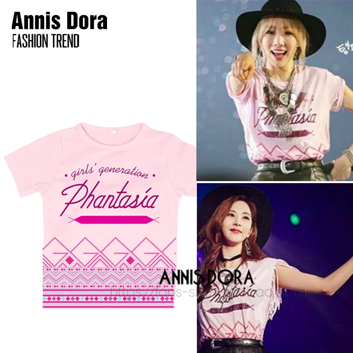 Футболка с короткими рукавами для девочек из коллекции Kpop SNSD Phantasia in Japan YOONA YURI JESSICA SOOYOUNG TAEYEOM HYOYEON SEOHYUN SUNNY