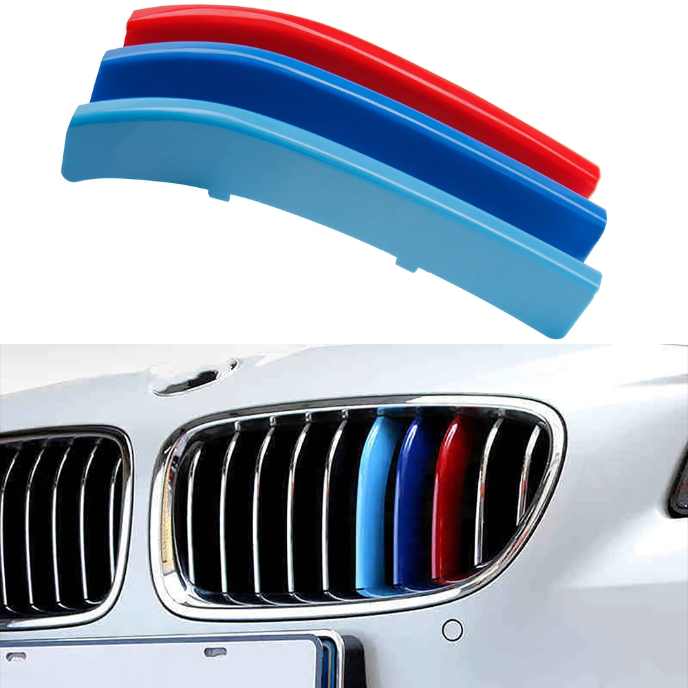 3 шт. передняя решетка накладка бампер полосы наклейки для BMW 5 серии F10 2014 2017 E46 E90 F30