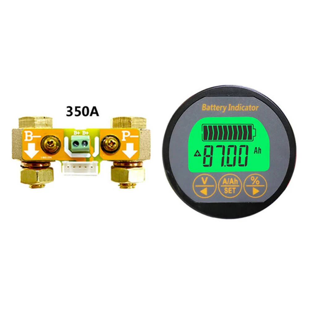 Монитор аккумулятора DC 0 80V0 350A SOC AH вольт ампер тестер емкости Вольтметр Амперметр