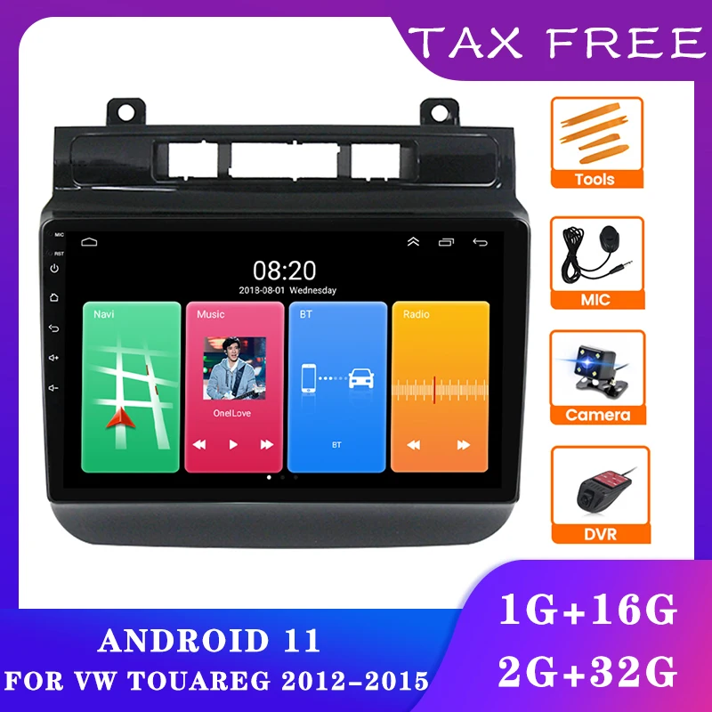 Купи Android 11 9'' 2.5D Screen RDS AM FM Car Video For VW Touareg 2012-2015 1+16GB Car dvd player GPS WIFI Mirror link Stereo за 10,320 рублей в магазине AliExpress