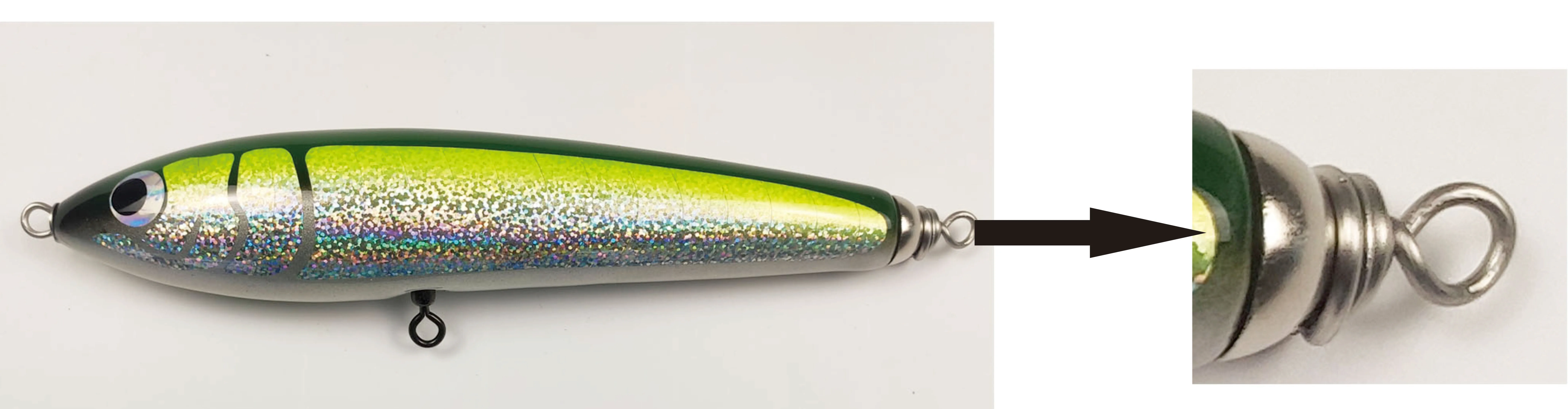 Blue fish Carpenter Wood  Floating Popper Stickbait Fishing  Lure for Medium And Heavy Popping for GT, Kingfish, BluefinTuna