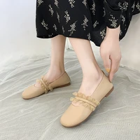 womens autumn casual shoes flat shoes womens 2020 new spring comfortable large size slip on ribbon ballet flats women flat