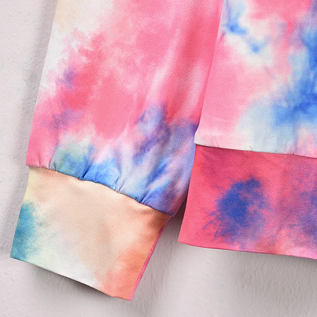 

2020 Hoodies Women Multicolor Sweatshirts Women Autumn Hoodies Tie dyed O-neck Pullovers Female Sweatshirt Sudadera Mujer