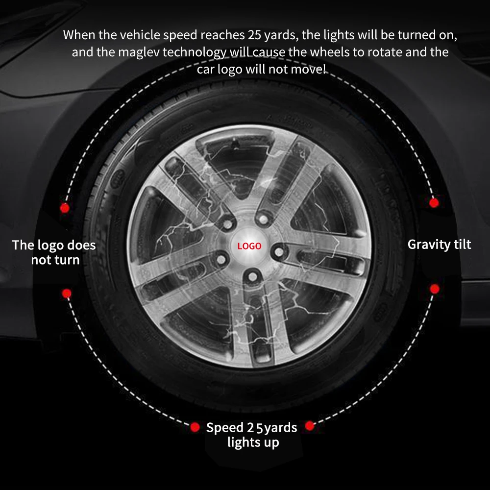 

4pcs Hub Led Lights Cap Car Floating Illumination Car Wheel Center Covers Caps Led Light For BMW For Benz For Suzuki For Toyota