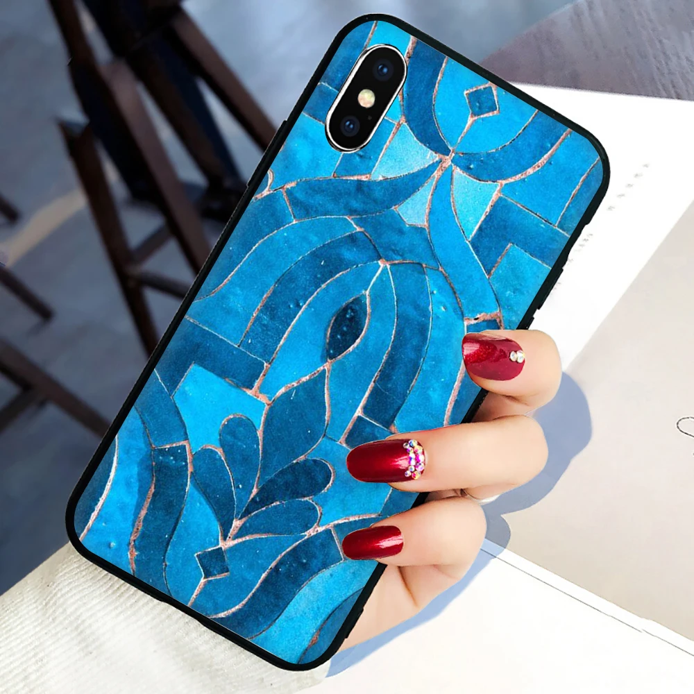 Мягкий силиконовый чехол для телефона с рисунком в стиле арт деко марокканском