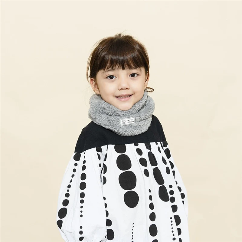 Winter cute Children Scarf Boy Girls Scarves Baby Fur Collar Scarf Ring Pompom Neck Warmers Women Present Berber Fleece24CM - Цвет: 04