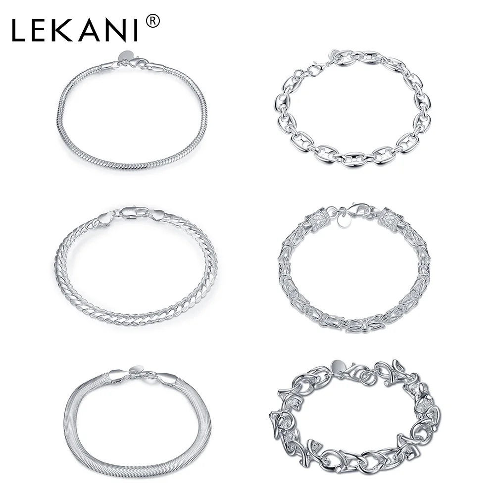 

Браслеты-цепочки серебряного цвета для мужчин и женщин, простые круглые ювелирные украшения с геометрическим дизайном в стиле унисекс, рос...