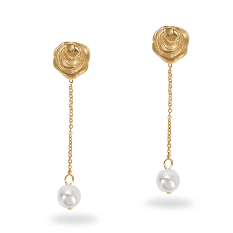 Ретро r серьги-подвески с натуральным камнем пресноводные жемчужные серьги