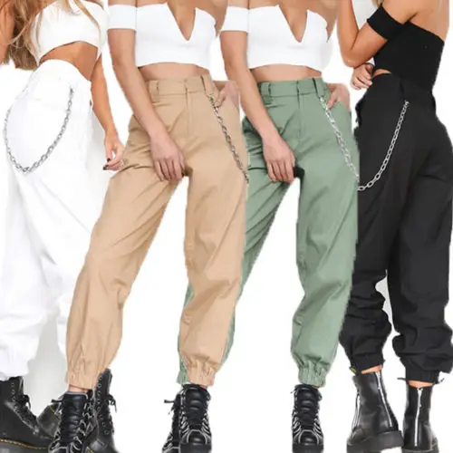 New Fashion Women Cargo Trousers Camo Sweatpants Hip Hop Joggers Dance Pants Harajuku Style Casual Long Pants