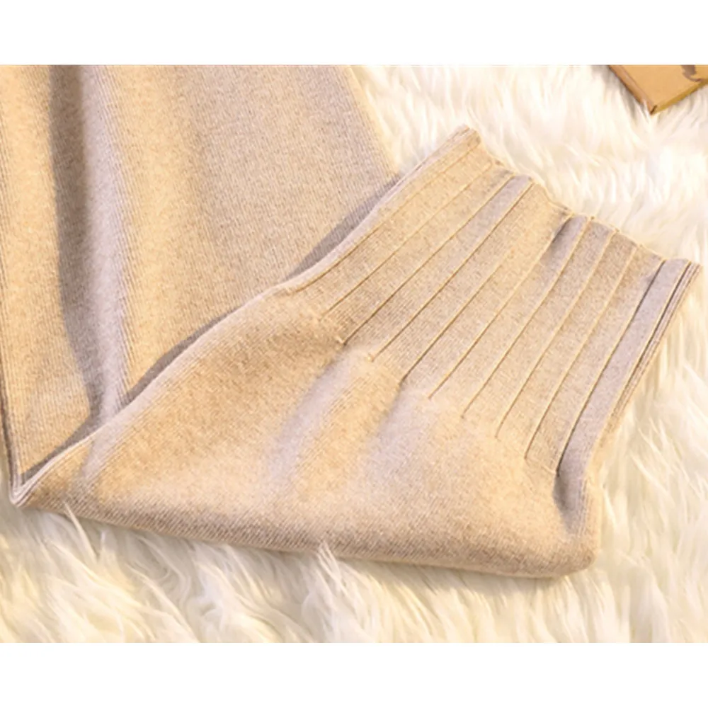 

Spring High Elastic Solid Color Knitted Loose Comfortable Wide Leg Long Pant Large Size Harlan Bottoming Pants Plus Size 2021