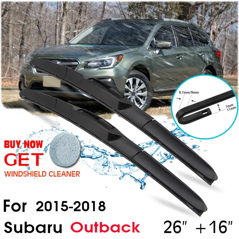 

Car Wiper Blade Front Window Windshield Rubber Silicon Refill Wipers For Subaru Outback 2015-2018 LHDRHD 26"+16" Car Accessories