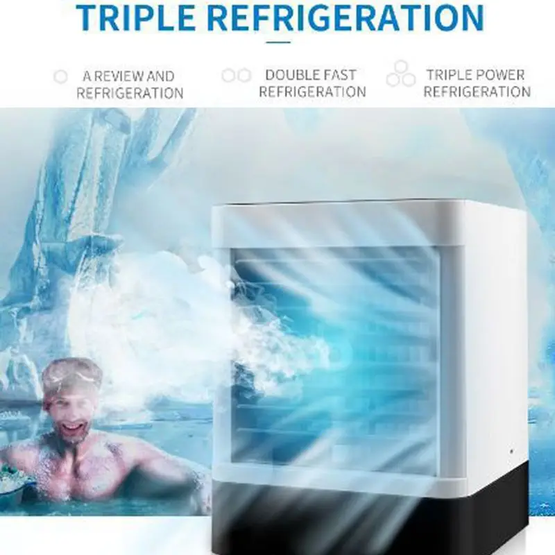 

Portable Air Conditioner Fan 3 in 1 Personal USB Air Cooler Desk Fan Mini Air Purifier Humidifier Cooling for Home