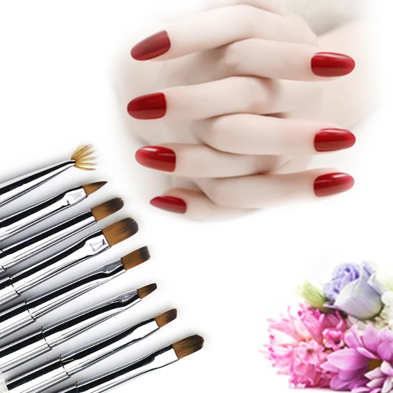 

8pcs AcrylicNail Brush UV Gel Lacquer Painting Liner Pen Manicure 8pcs Pedicure Kit