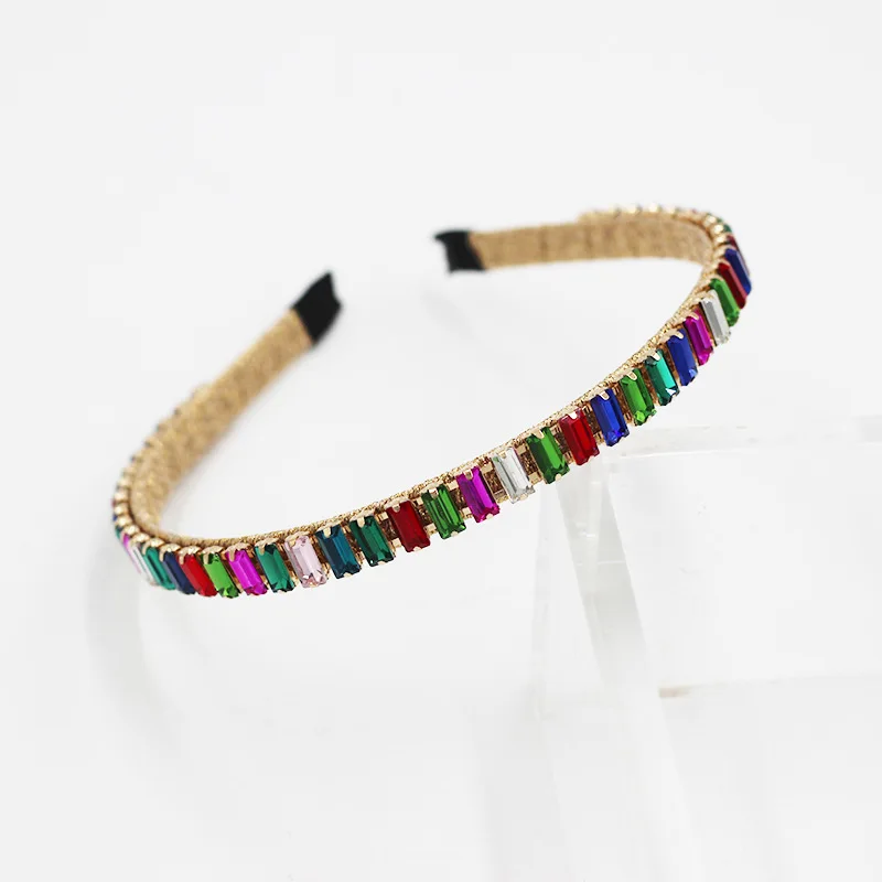 

Colored Rhinestone Meatl Hairband Knotted Headband Adult Hair Accessories