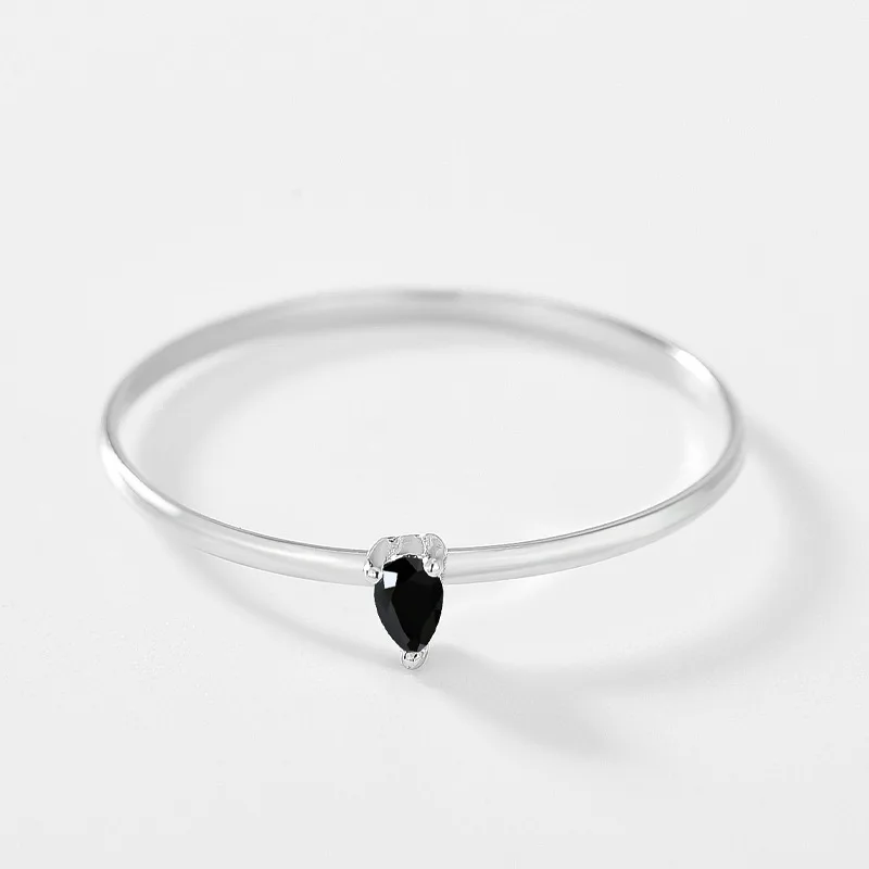 

Pure 925 Sterling Silver Ring Zircon Geometric Simple Thin Finger Rings Stacking Twin for Women Girls Best Friends Fine Jewelry