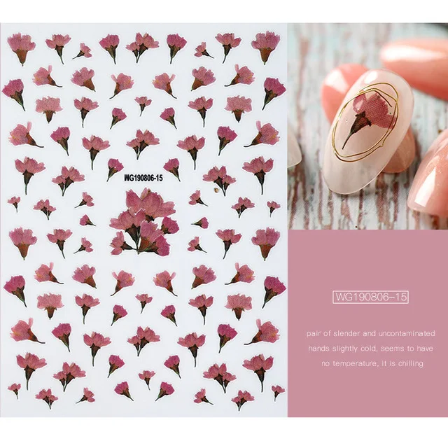 

Nail art sticker WG6-16 3D flower series pattern nail decal stamping decorations for nail tools