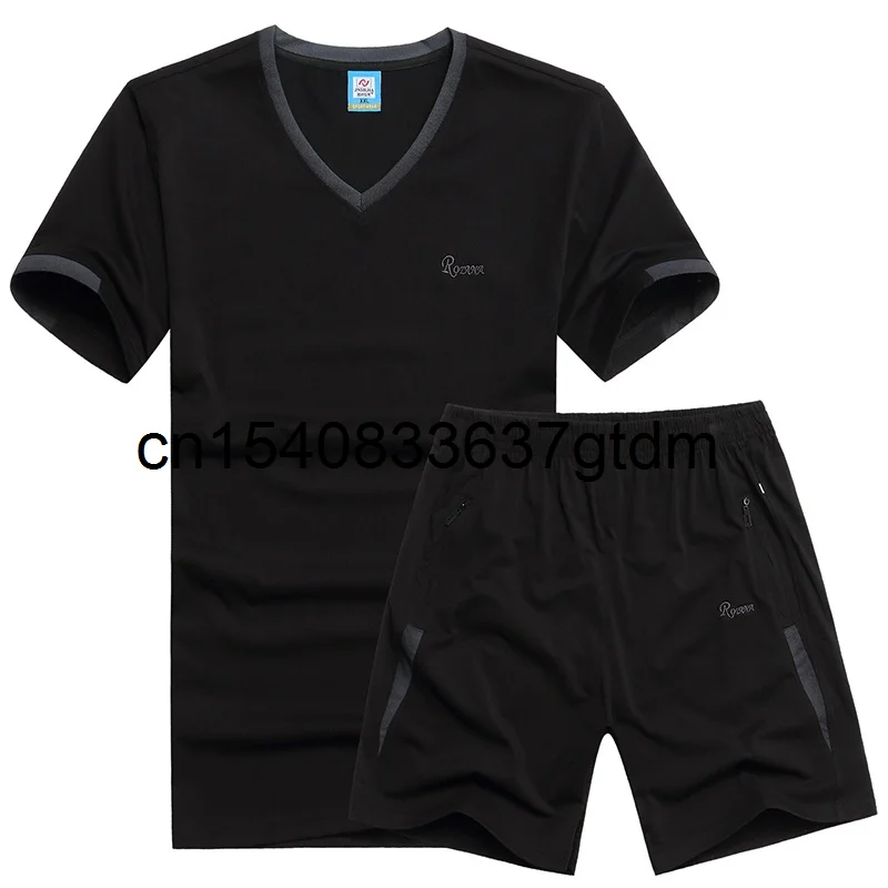 

Summer new men's fattening plus size sports suit youth fat extra large short sleeve T-shirt pants suit